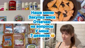 Наше меню , закупка мяса . Отвечаю на вопросы. У меня 7 дезиков 🤭
