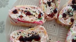 Праздничный рулет из крабовых палочек! 🦀 Все гости будут просить рецепт!