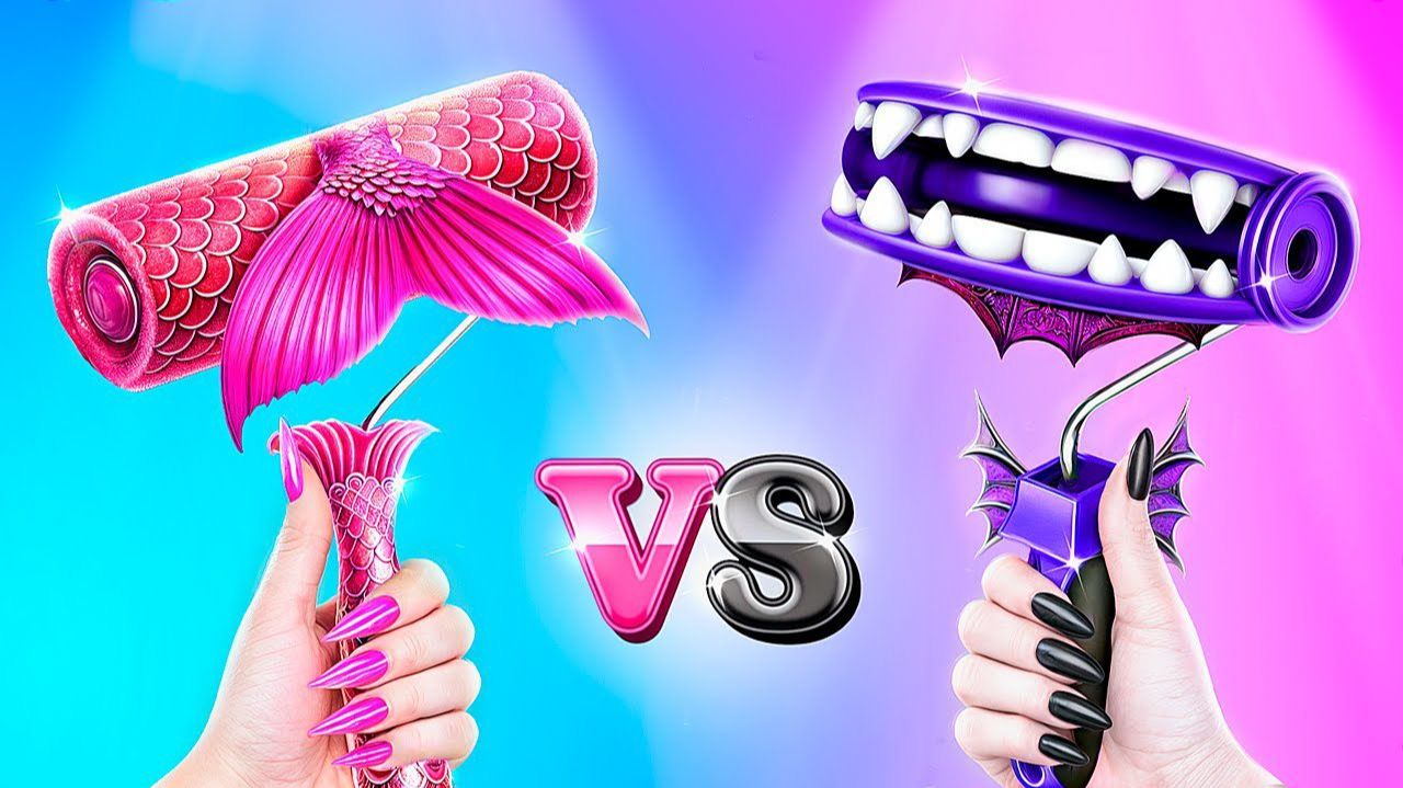 Домики одного цвета челлендж! Вампир Vs Русалка