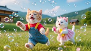 🌾🐱 Рыжий котёнок посетил бабушкину ферму и весело провел день со своим новым другом-кошкой