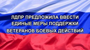 |Н. РФ| ЛДПР предложила ввести единые меры поддержки ветеранов боевых действий