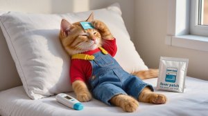 💔🐱 Больной маленький рыжий котёнок заботится о себе — душераздирающая история о храбрости