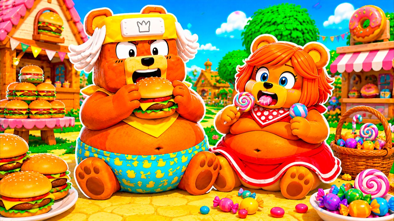 МЫ СТАЛИ ТОЛСТЫМИ ЧТО СЛУЧИЛОСЬ в СУПЕР МИШКА! Super Bear Adventure