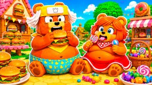 МЫ СТАЛИ ТОЛСТЫМИ ЧТО СЛУЧИЛОСЬ в СУПЕР МИШКА! Super Bear Adventure