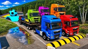 ПЕРЕВОЗКА АВТОМОБИЛЕЙ И ФРУКТОВ PIXAR С ПОМОЩЬЮ COLORED И JOHN DEERE против CLAAS и ТРАКТОРОВ