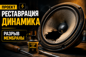 Проект реставрации Mr. Electricity: ремонт порванной мембраны акустических колонок