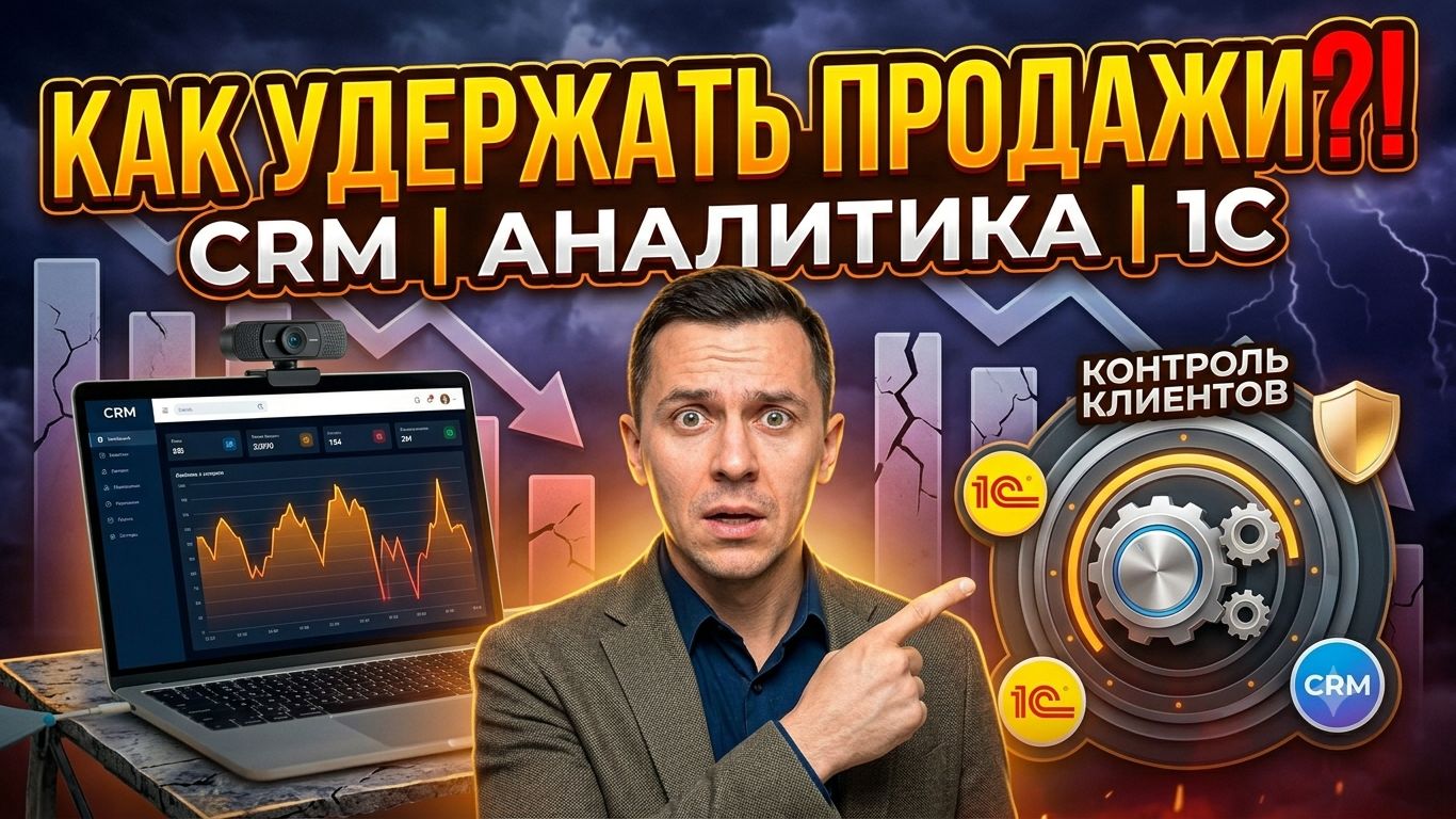 Как удержать продажи в сложный период: CRM, аналитика и контроль клиентов внутри 1С