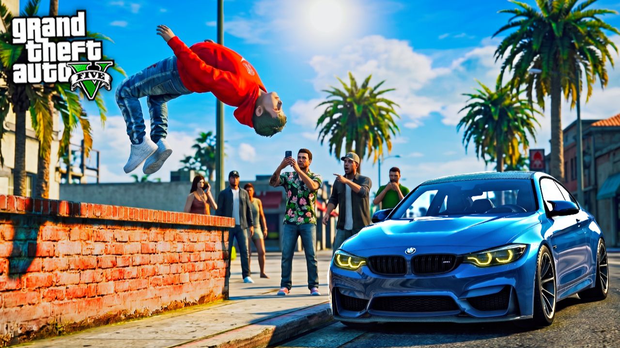 ШКОЛА ПАРКУР ОТ ШКОЛЬНИКА ГАВРИКА ! СДЕЛАЛ САЛЬТО ! - ОТЕЦ И СЫН В GTA 5 ⚡ГАРВИН