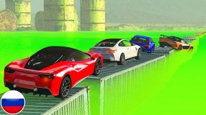 БЫСТРЫЕ АВТОМОБИЛИ ПЕРЕСЕКАЮТ ОЗЕРО ТОКСИЧНЫХ ОТХОДОВ BeamNG Drive