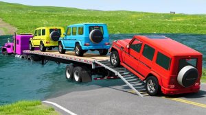 Мультик про спасение джипов и фур на трассе от глубокой воды — BeamNG.drive