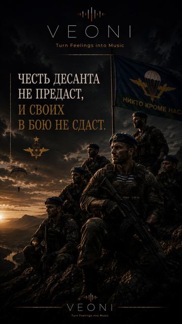 Эта история уже звучит в музыке. Готовы превратить в песню и вашу? 🎵  #VEONI #ВДВ #Песняназаказ