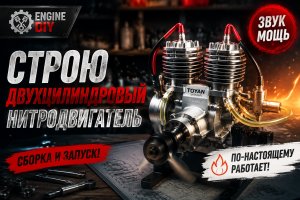 Сборка и запуск двухцилиндрового мини-двигателя на нитротопливе