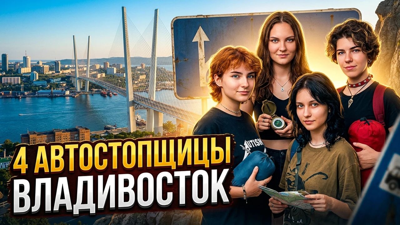 4 автостопщицы добрались до Владивостока.