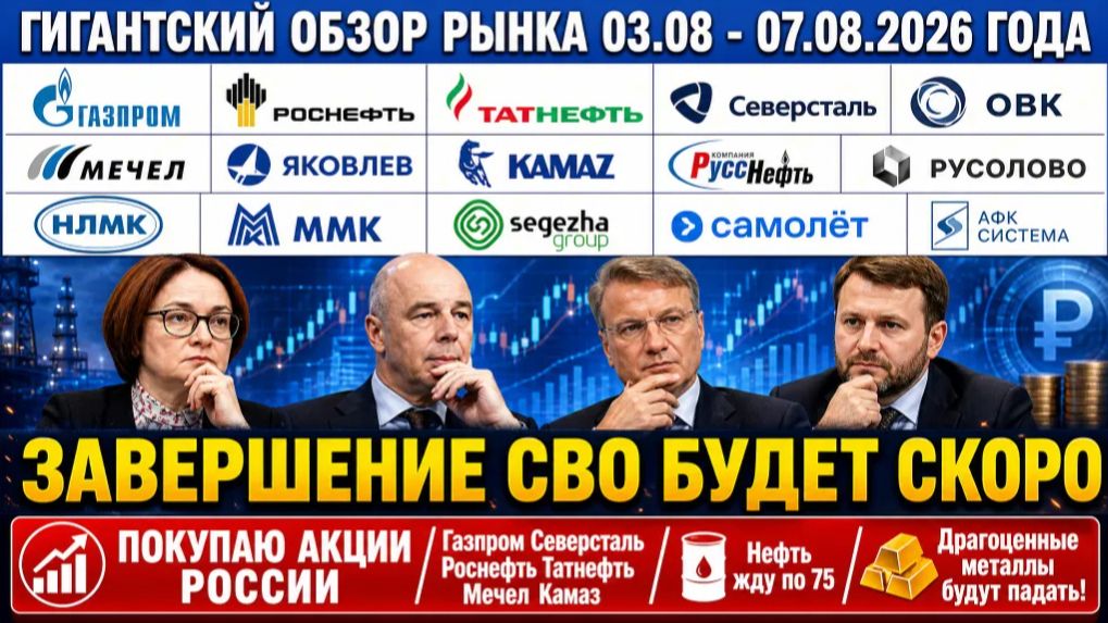 Гигантский обзор рынка / ПОКУПАЮ АКЦИИ РОССИИ / Газпром Северсталь Роснефть Татнефть Мечел Камаз