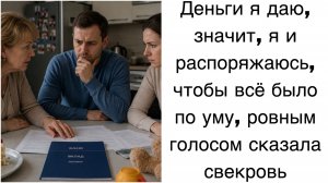 Истории из жизни|Деньги я даю, значит, я и распоряжаюсь, чтобы всё было по уму, сказала свекровь/