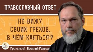 Не вижу своих грехов. В чём каяться?  Протоиерей Василий Гелеван
