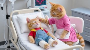 💖🐱 Мама-кошка продает морковь, чтобы оплатить больничные счета рыжего котенка после аварии