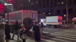 Обстановка на Кудринской площади в Москве, где произошел взрыв в ресторане