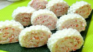 Закусочный рулет «Розовое облачко» из крабовых палочек 🎀 Быстрая закуска на праздничный стол