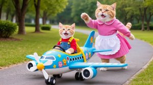 💖🐱 Мама-кошка усердно трудится, чтобы купить игрушечный самолетик для своего маленького ко