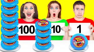 1, 10 или 100 Слоев Еды Челлендж