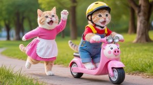 💖🐱 Мама-кошка и котенок-имбирь вместе готовят булочки на пару — экономя каждую копейку, чт