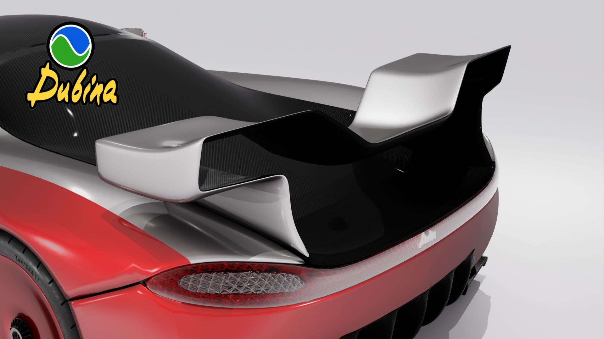 Установка спойлера на электрический суперкар Evo в 3D-конструкторе Dubina
