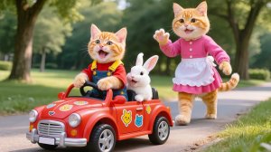 🚗🐾 Мама-кошка усердно трудится, чтобы купить рыжему котенку машину своей мечты!😿❤️