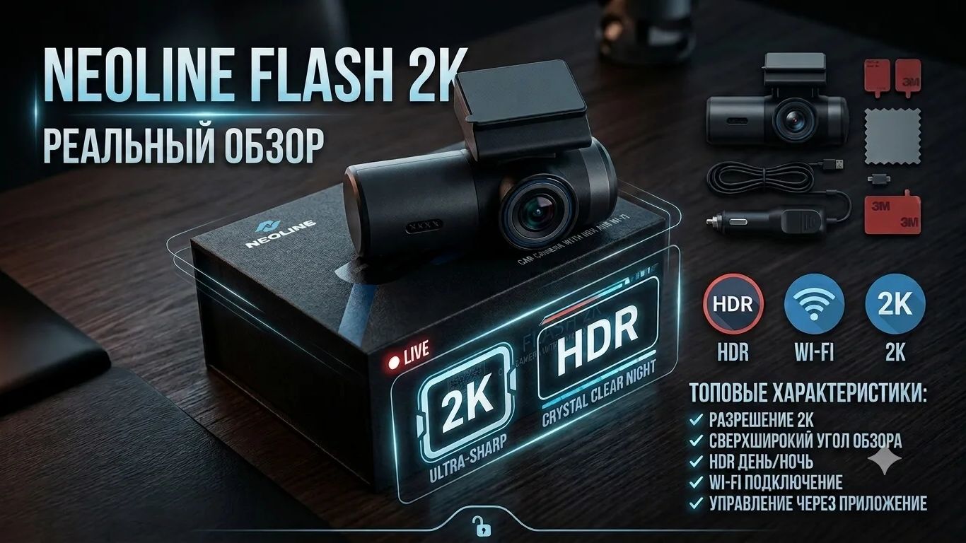 Реальный обзор видеорегистратора Neoline Flash 2K Wi-Fi