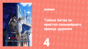 Тайная битва за престол сильнейшего принца-дуралея 4 серия (аниме-сериал, 2026)
