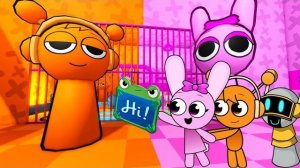 Малыш Спрунки Лилипад, Орен Пинки сыграли в игру Pink ПРОТИВ оранжевого Спланки вРОБЛОКСЕ