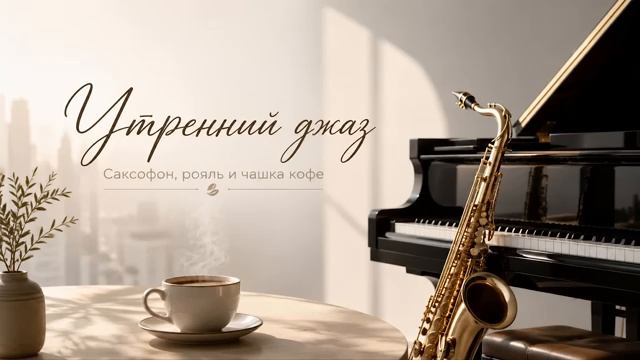 Утренний джаз . Саксофон, рояль и чашка кофе