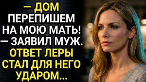 Истории из жизни/Дом перепишем на мою мать! Заявил муж. Ответ Леры стал для него ударом/Муж и жена