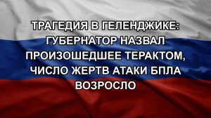 Трагедия в Геленджике: Губернатор назвал произошедшее терактом, число жертв атаки БПЛА возросло