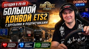 БОЛЬШОЙ КОНВОЙ С ПОДПИСЧИКАМИ 🚛 НОВЫЕ ПЛАШКИ В ЭФИРЕ! | ETS2 LIVE