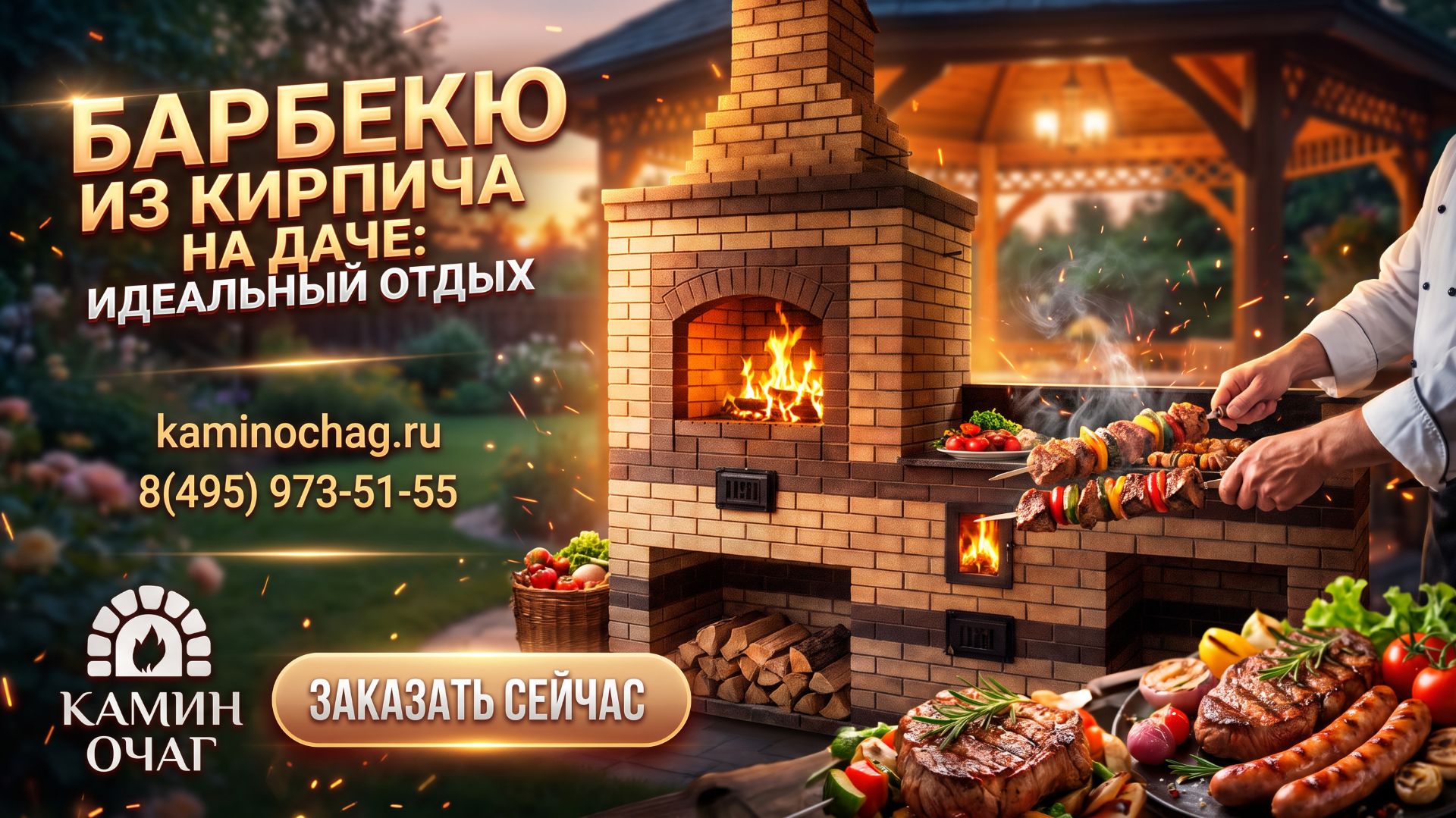Барбекю из кирпича на даче