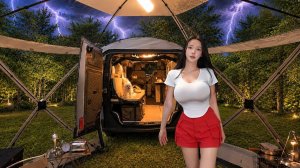 🚐 Кемпинг на автодоме KIA PV5 в условиях экстремальной жары и грозы⚡️