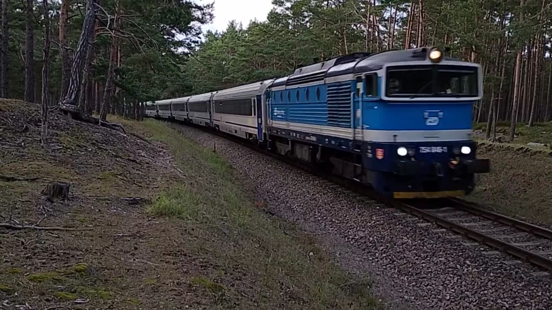 Тепловоз 754 046 с поездом Хель - Нурек