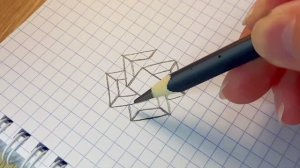 Рисую 5 простых плоских и объёмных (3D) рисунков по клеточкам