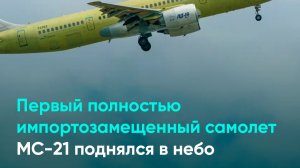 Первый полностью импортозамещенный самолет МС-21 поднялся в небо
