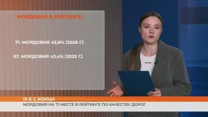 Мордовия на 71 месте в рейтинге по качеству дорог