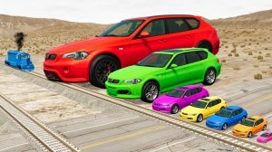 Мультик_ Маленькие машинки против гигантского поезда в BeamNG.drive