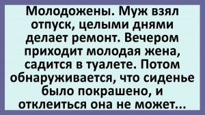 Молодожены. Муж взял отпуск, целыми днями делает ремонт... | Анекдоты смешные | Юмор