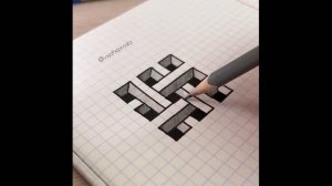 Рисую объемный (3D) рисунок по клеточкам
