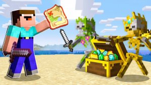 НУБ НАШЕЛ СОКРОВИЩЕ СКЕЛЕТОВ В МАЙНКРАФТ ! НУБ СКРАФТИЛ КАРТУ СОКРОВИЩ В MINECRAFT