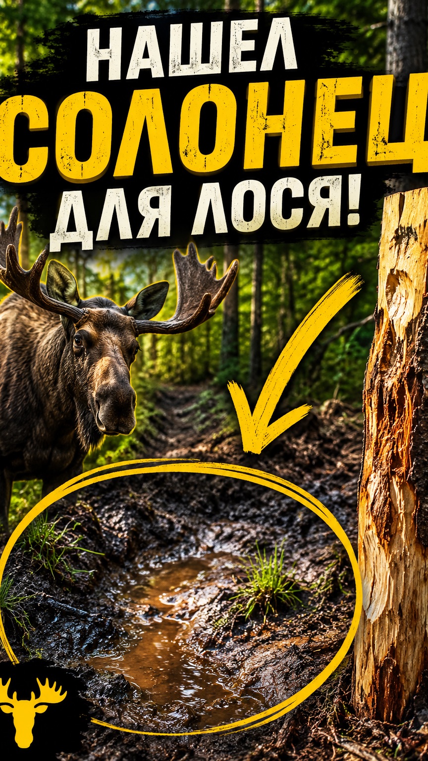 Нашёл солонец для лося в лесу
