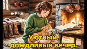 Уютный дождливый вечер в лесном домике 🏠🎨