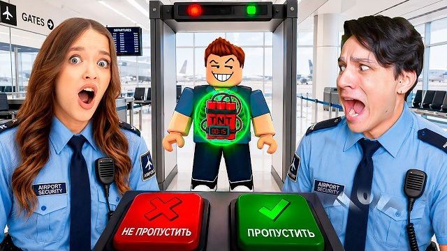 Мы с Женой Работаем ОХРАННИКАМИ в Аэропорту в Roblox!