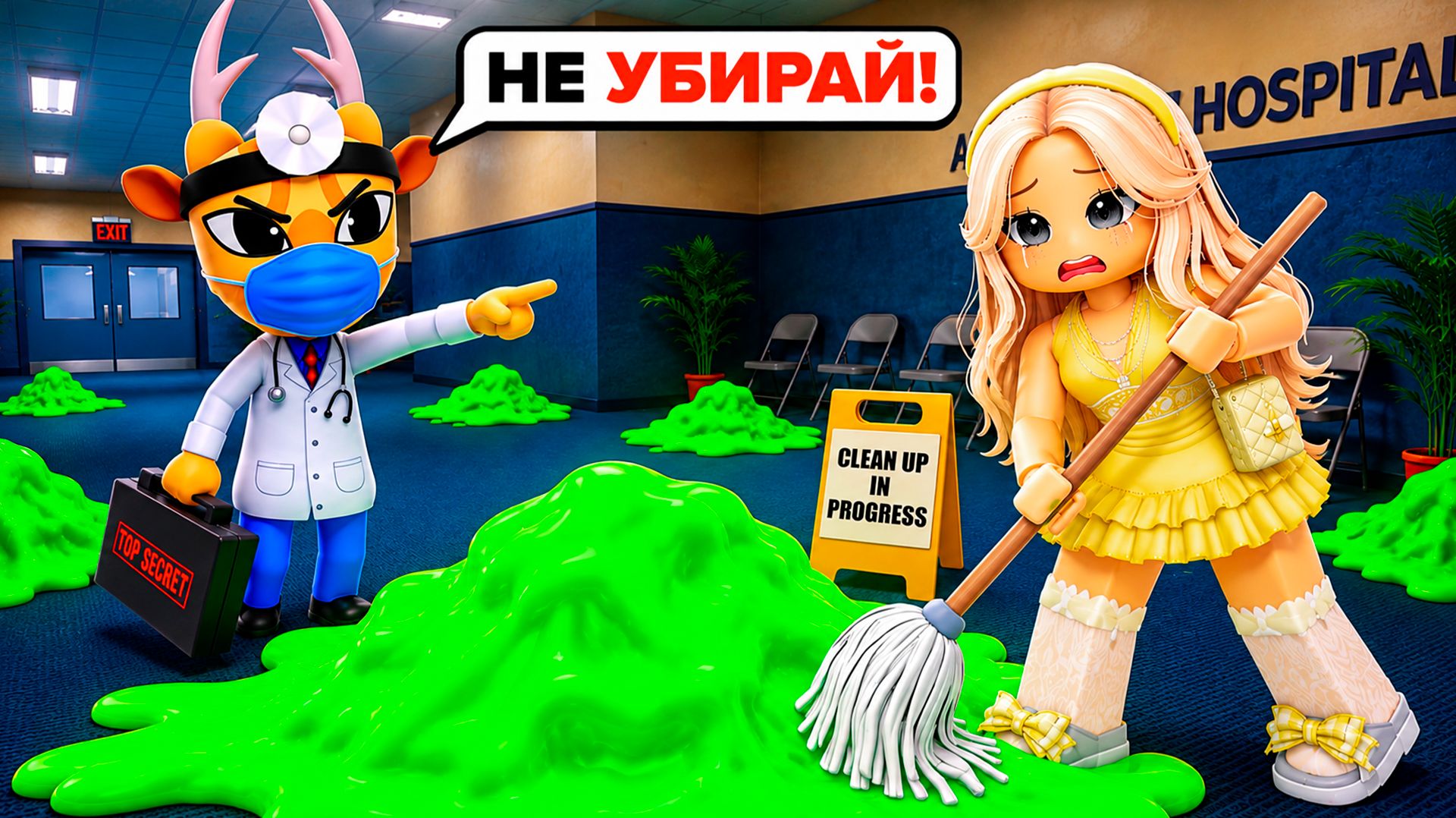 ANIMAL HOSPITAL, но я НЕ МОГУ УБИРАТЬ СЛИЗЬ! Роблокс Челлендж