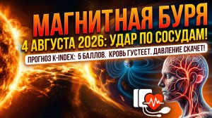 Магнитная буря 4 августа 2026: Экстренный удар по сосудам! Как спасти сердце и давление